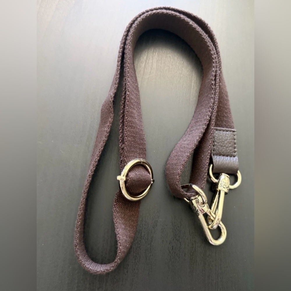 The Sak Brown Fabric Replacement Shoulder Strap Gold tone Hardware